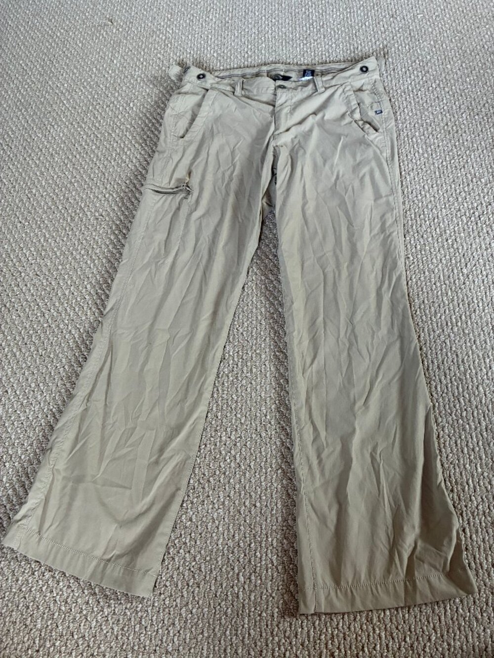 Eddie Bauer EB Sport Pants 12 Cargo Pocket Hiking Outdoors Nylon Beige